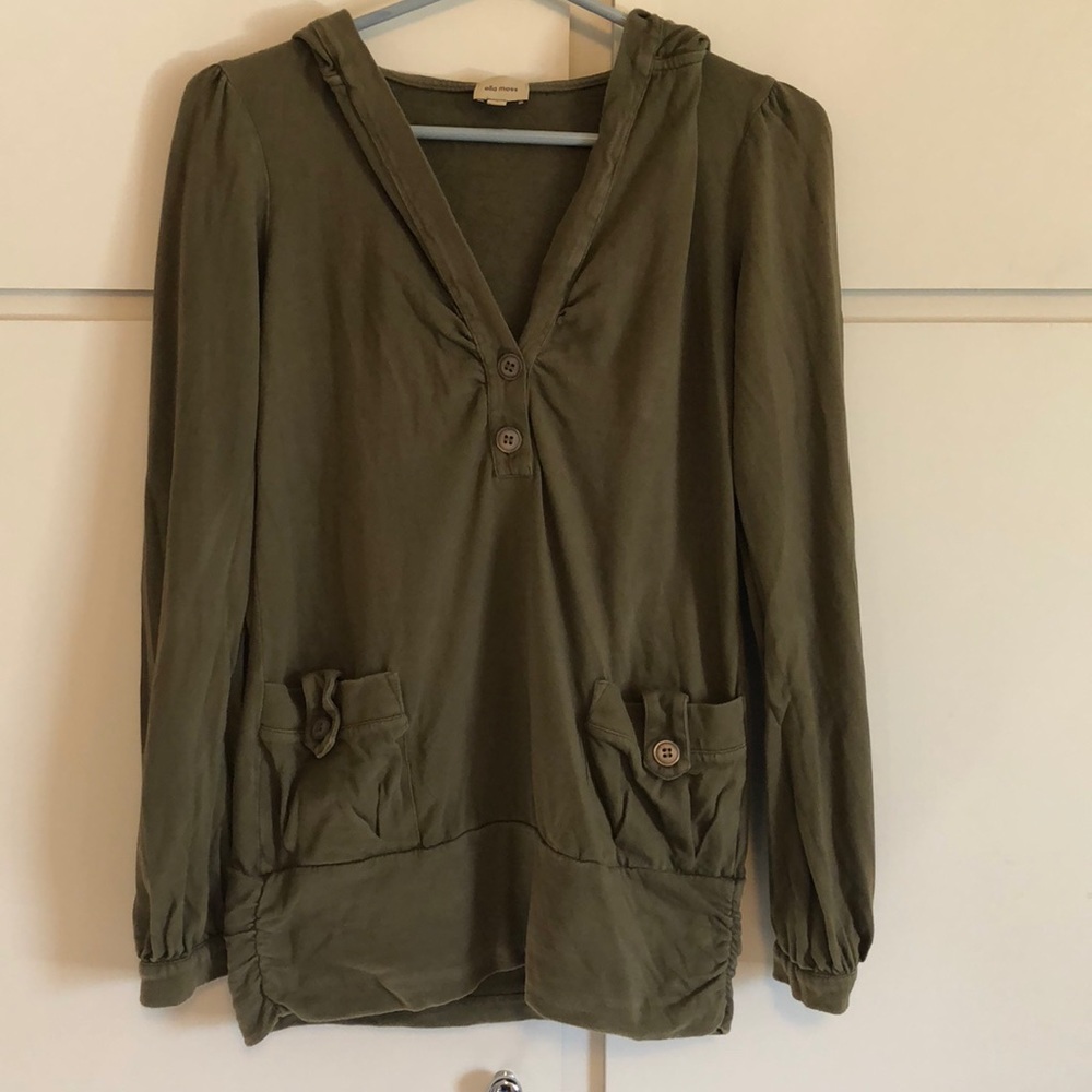 Ella Moss Olive Green Hooded Sweatshirt